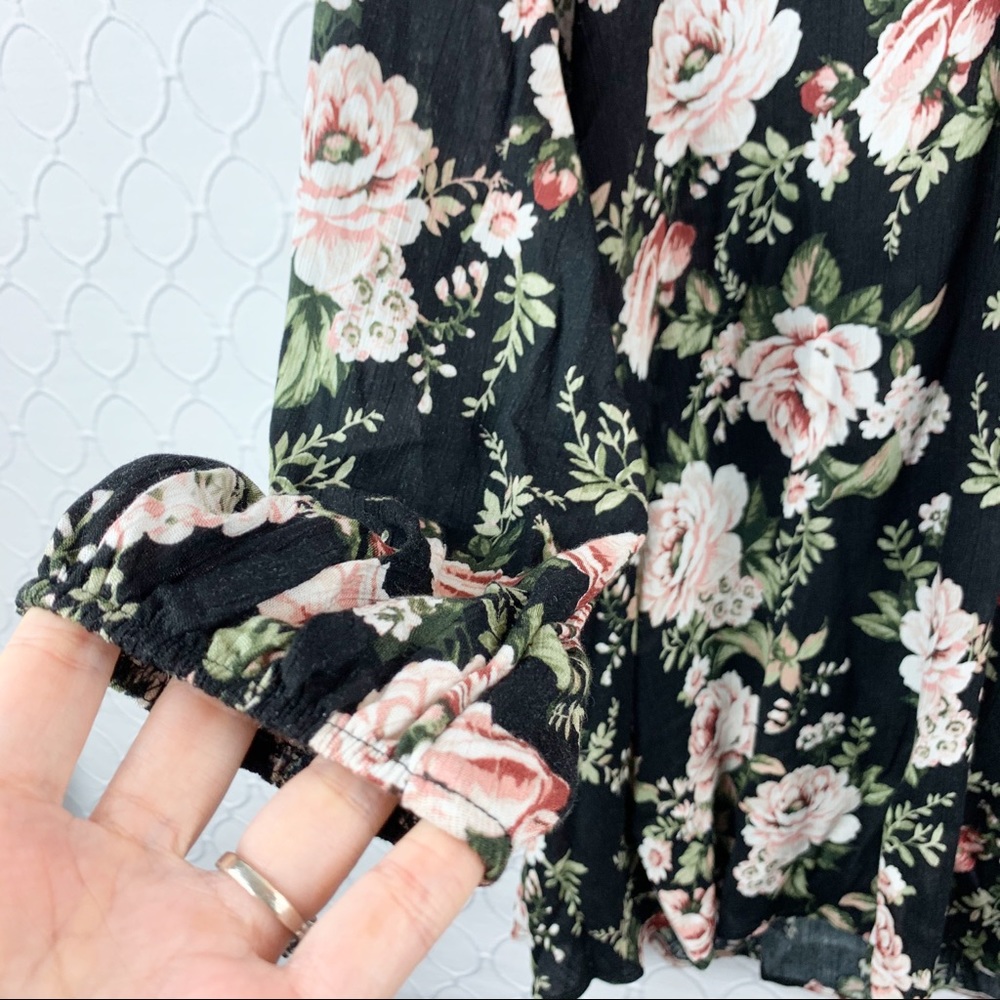 Show Me Your MuMu Courtney Loves Roses Floral Shift Dress Balloon Sleeves XS - Picture 6 of 8